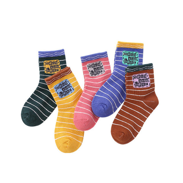 5pairs/lot Autumn Winter New Kids Cotton socks
