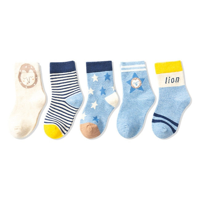 5pairs/lot Autumn Winter New Kids Cotton socks