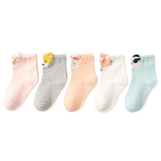 5pairs/lot Autumn Winter New Kids Cotton socks