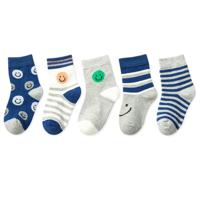 5pairs/lot Autumn Winter New Kids Cotton socks