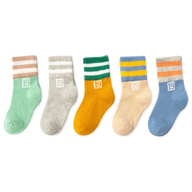 5pairs/lot Autumn Winter New Kids Cotton socks