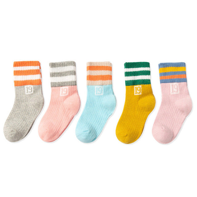 5pairs/lot Autumn Winter New Kids Cotton socks