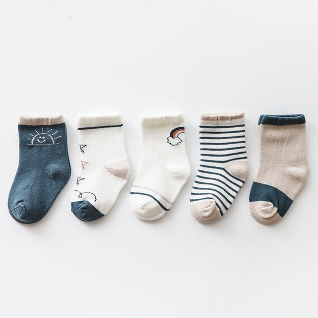 5Pairs/lot Infant Baby Socks