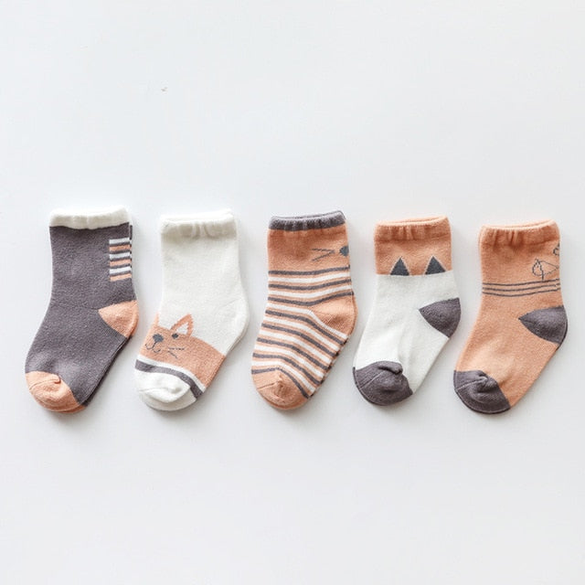 5Pairs/lot Infant Baby Socks
