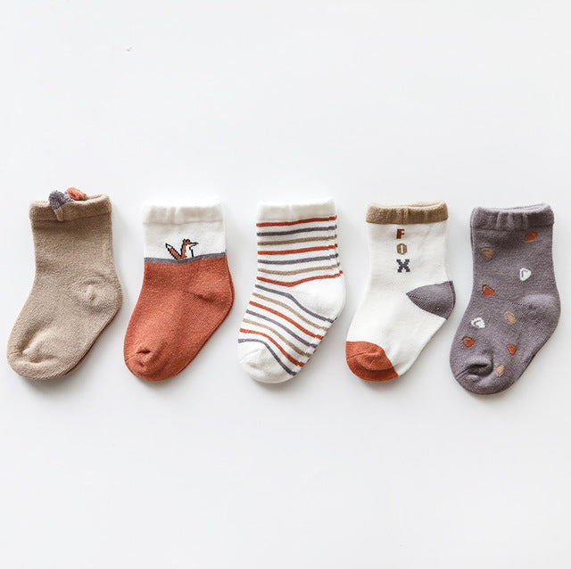 5Pairs/lot Infant Baby Socks
