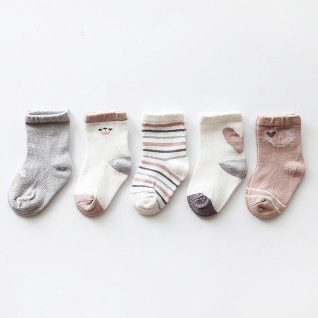 5Pairs/lot Infant Baby Socks
