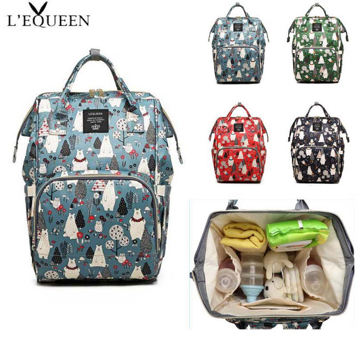 LEQUEEN Print Casual Mummy Parent Bags